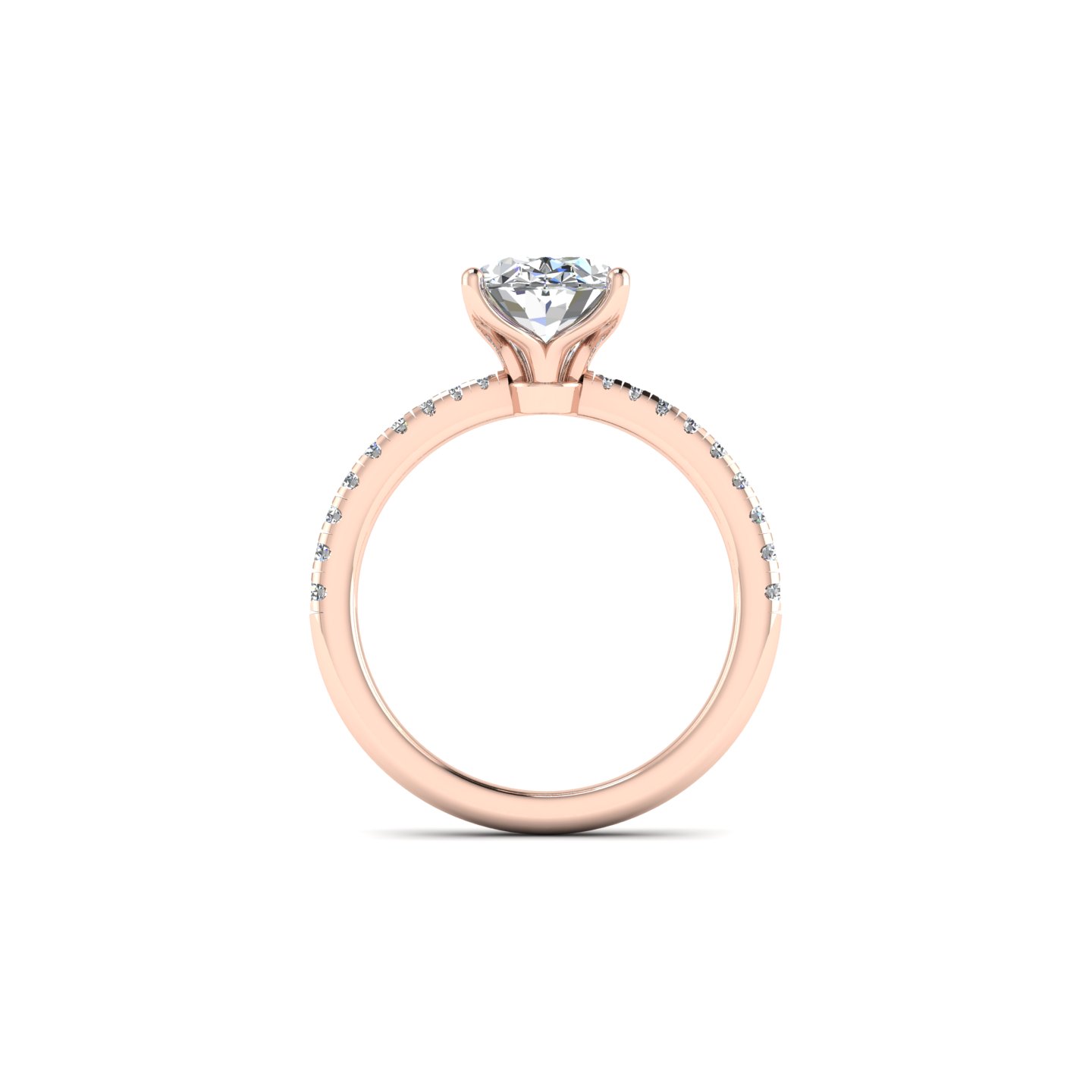 Emelia Pinched Pave Engagement Ring